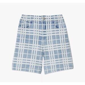 Burberry Kids Check Castel Shorts in Blue IP Check Size 8Y $400